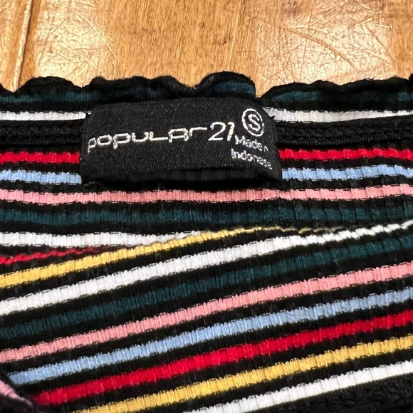 Popular21 Striped Ruffle Tube Top - Picture 5 of 5